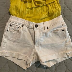 J Crew white denim shorts